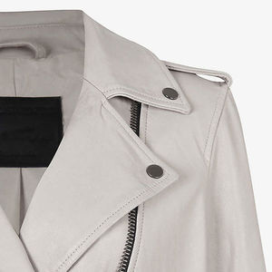 Vestes en cuir d'hiver pour femmes personnalisées et respirantes avec motif solide Fermeture à glissière de haute qualité Vestes en cuir pour femmes - Product Image 5