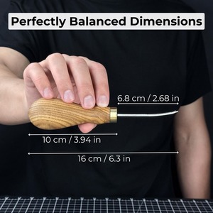 Lame tranchante en cuir pour rasoir, acier forgé à la main, poignée ergonomique. Tondeuse de bord de maroquinerie bricolage. Cadeau Hommes - Product Image 3