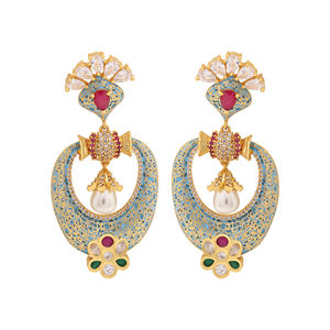 Exportation de bijoux d'imitation antique, boucles d'oreilles élégantes plaquées mat AD, fabricant de bijoux fantaisie fournisseur de bijoux de mode personnalisés - Product Image 2