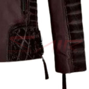 Blouson en cuir pour homme grande taille, hiver, moto, fourrure, logo personnalisé, fermeture éclair, imperméable, respirant, rembourré en coton, décontracté - Product Image 5