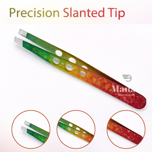 Pince à épiler professionnelle de qualité supérieure, dégradé de couleurs, en acier inoxydable, inclinée, pour la précision de l'épilation des sourcils, cosmétique - Product Image 2