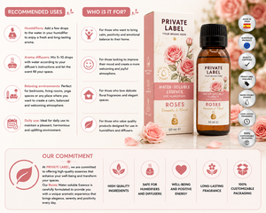 Private Label Roses Water Soluble Fragrance Essence 50ml OEM | Humidifier & Aroma <b>Diffuser</b> Fragrance | Spain EU - Product Image 3