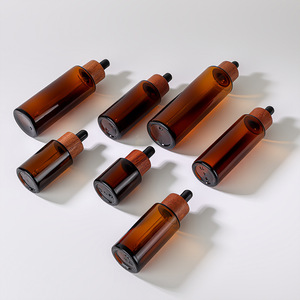 Botellas de Vidrio Ámbar con Gotero y Collares de Bambú de 20ml, <span class=keywords><strong>50ml</strong></span>, 60ml, 80ml, 100ml para Envasado de Aceites Esenciales y Suero Capilar - Product Image 2
