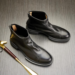 Chaussures mocassins en cuir de veau avec détails cousus à la main et soutien de la voûte plantaire, chaussures de ville pour hommes - Product Image 5