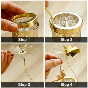 Support de bougie décoratif fantaisie plaqué or, forme naturelle, pour décoration de mariage, fait main, avec prix bas - Product Image 2