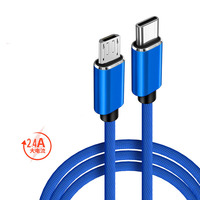 Micro vers USB-C câble USB OTG chargeur tressé cordon de synchronisation de données adaptateur de fil de charge pour PS4 Kindle Xbox contrôleur téléphone Android