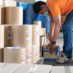 ลูกกลิ้งยางข้าว1พาเลท (100ม้วน) อลูมิเนียมสีน้ำเงิน10นิ้ว - Product Image 6