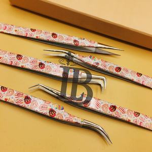 Nouvelles pinces à extensions de cils avec motif imprimé, pinces à extensions de cils avec emballage en boîte de carton, logo, pinces à extensions de cils en vison - Product Image 6