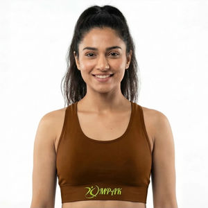 Soutien-gorge de sport pour femme à maintien élevé, marron cacao, sans couture, compression, gym, fitness, yoga, vêtements de sport, OEM - Product Image 1