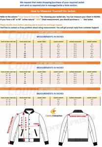 Chaqueta Bomber Varsity informal para hombre para deportes de invierno cuello alto y mangas de cuero con logotipo frontal estilo Letterman - Product Image 3