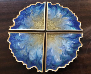 Meilleure qualité personnalisable résine époxy en bois café thé caboteur carré ardoise Table décoration tapis tampons disponibles taille couleur - Product Image 6