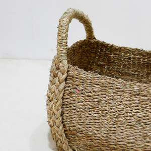 Artex Dong Thap Panier tissé en forme de bateau en jonc de mer avec poignées tressées - Product Image 3