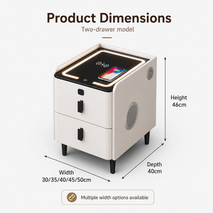 <span class=keywords><strong>Table</strong></span> <span class=keywords><strong>de</strong></span> <span class=keywords><strong>chevet</strong></span> intelligente avec haut-parleur Bluetooth, charge sans fil, <span class=keywords><strong>2</strong></span> <span class=keywords><strong>tiroirs</strong></span>, LED tricolore, port USB, en bois massif pour chambre à coucher - Product Image 5