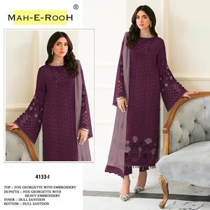 Tendencia elegante de moda elegante pesado Fox Georgette con bordado de múltiples hilos Salwar traje fabricante de la India - Product Image 5