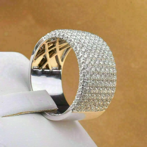 2.60Ct Round Lab-Creado Moissanite 14K Oro blanco Anillo de banda de compromiso para hombres Fn - Product Image 3