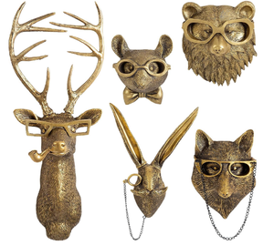 Têtes d'animaux Décoration murale Faux tête de cerf Monture d'animaux Sculptures d'animaux Tête d'animal Décoration murale design pour la maison Intérieur Salon - Product Image 1