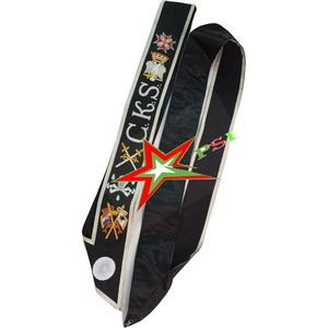 Phong cách Pháp masonic Tạp dề Regalia vuông la bàn rosettes Sash thêu thủ công Cross-Khâu vá da - Product Image 6