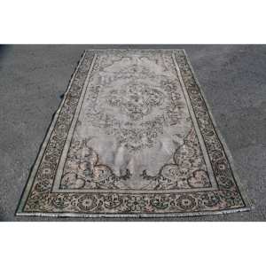 Clásico gris Beige 5,4 X 9.1ft Vintage turco alfombra lana Patchwork sala de estar alfombra con respaldo de látex para adolescentes - Product Image 1