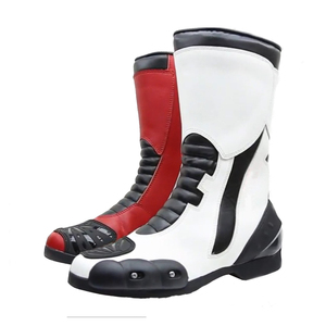 Vente en gros Chaussures de course en cuir pour hommes Bottes de moto Meilleure qualité Bottes de course en cuir pour hommes Veste de moto en cuir véritable - Product Image 2