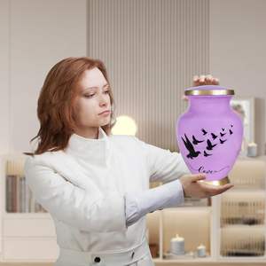 Urnas de cremación moradas para cenizas humanas Urna decorativa para adultos femeninos y masculinos para cenizas para hombres Urnas funerarias para mujeres Tamaño personalizado - Product Image 3