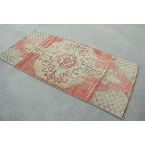 Tapis turc vintage, tapis de 3,1x6,8 pieds, tapis persan à accents rouges - Product Image 4