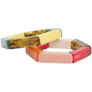 Bracelets en résine unisexe avec motif de cadenas classique, bracelets à perles extensibles pour anniversaire, fête, cadeaux de mariage - Product Image 3