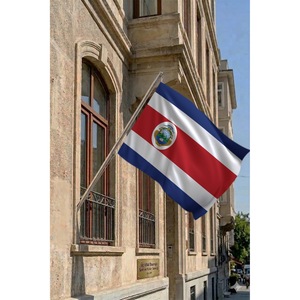 Costa Rica Wall-Mounted Telescopic Flagpole <b>Set</b> with Digital Printed Polyester Banners - Product Image 2
