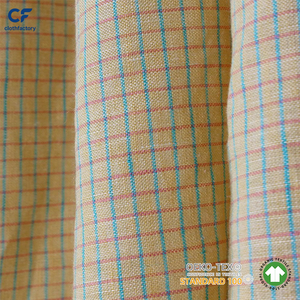 Tissu en <span class=keywords><strong>lin</strong></span> teint en fil à carreaux vichy, tissu en <span class=keywords><strong>lin</strong></span> lavé, tissu en <span class=keywords><strong>lin</strong></span> teint en fil à motif quadrillé héritage, tissu de couture - Product Image 2