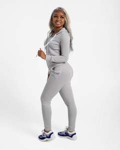 Personalizado 100% algodón polar Jogging Track Sweat Suit pantalones de chándal con capucha conjunto con logotipo Unisex hombres mujeres Jogger Sweatsuit chándal - Product Image 5