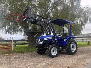 Tractor de granja Lovol M254 con cargador 8Fx8R izquierdo y Accesorio elevador 4WD 25HP motor diésel 540/1000 PTO IPTO, Envío Gratis - Product Image 2