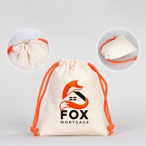 Pochette en tissu avec poignée orange, impression sérigraphique personnalisable, 4 L x 5 H (10 cm x 13 cm), pour emballage de bijoux, promotion de cadeaux - Product Image 4