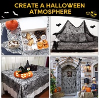 OWENIE nappes noires en toile d'araignée d'halloween, en dentelle noire, chauve-souris, fête, décoration de Festival, nappe en dentelle