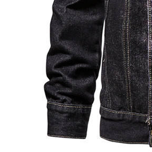 Veste en jean enduite pour homme, style décontracté, col montant, respirante, style vintage, à capuche, prix - Product Image 4