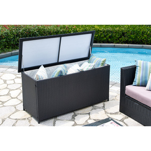 Large Wicker Box Rattan Outdoor <strong>Storage</strong> Box Patio <strong>Cushion</strong> <strong>Storage</strong>, Waterproof <strong>Storage</strong> Box for Patio Furniture, Garden Tools - Product Image 1