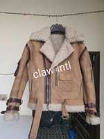 Veste en cuir d'agneau B3 pour homme, veste bomber en fourrure, pilote aviateur, manteau polaire chaud