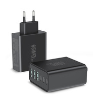 Chargeur rapide GaN 65W PD3.0, chargeur mural USB 6 ports, 3 Type-C + 3 USB-A, adaptateur secteur multi-ports, chargeur rapide pour iPhone Samsung