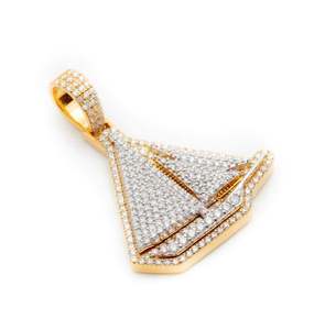 Pendentif bateau personnalisable en argent sterling plaqué or avec moissanite taille princesse, style Hip Hop Ice Out Diamond pour hommes et femmes - Product Image 3