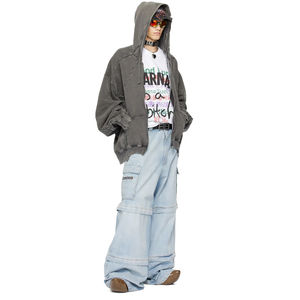 Sweat à capuche tendance personnalisé en coton biologique French Terry uni, délavé à l'acide, imprimé, avec strass, écologique, vintage, pour l'hiver - Product Image 2