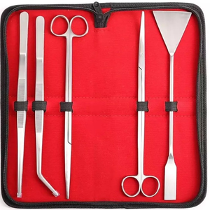 Kit de acuario ecológico profesional con 5 herramientas largas de acero inoxidable, pinzas, tijeras, espátula para tanque Aqua Scaping - Product Image 3