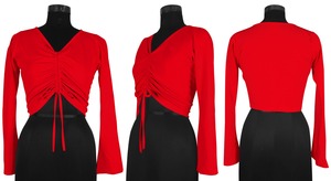 La última camiseta roja exclusiva de moda india, camisetas sin mangas de punto cortas formales cómodas para mujer, ropa regular de Indian Boutique - Product Image 5