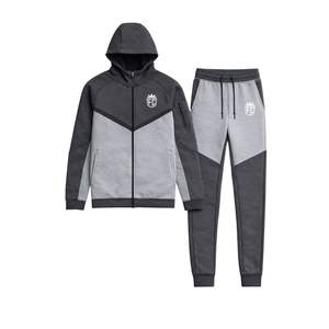 Mens Tech Fleece Windrunner Full-<b>Zip</b> <b>Hooded</b> Jacket and Joggers Tracksuit Sweatsuit Charcoal Athletic Training Activewear Set - Product Image 1