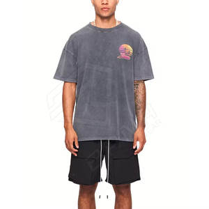 Camisetas de talla grande hechas a medida para hombre, ropa de calle transpirable de tela de algodón pesado cómodo con transferencia de calor - Product Image 1