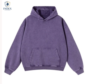 Sudadera con Capucha Oversize Unisex de Index Apparel, Color Morado Sólido, Tejido de Algodón, Estilo Casual para Otoño, con Bolsillos, Largo Regular - Product Image 1