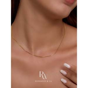 Collana a Catena Figaro Placcata Oro 18k Impermeabile, 0,8mm, Antiossidante, Collane Stratificate alla Moda - Product Image 4