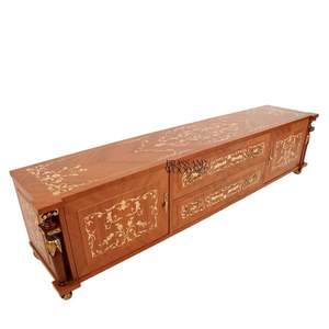 Mueble de TV Clásico de Madera de Lujo con Detalles de Incrustaciones Hechas a Mano - Product Image 6