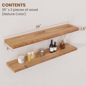 Estantes flotantes de vivero natural Estante de almacenamiento de madera maciza para sostener macetas Hermoso arte de pared-¡Compre ahora! - Product Image 2