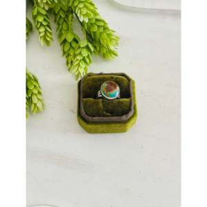 Southwest Kingman Turquoise & Sterling <b>Silver</b> Boho <b>Statement</b> <b>Ring</b> Emerald Cut Gemstone Size 8.5 for Everyday Wear - Product Image 1
