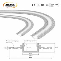 Profilé LED flexible en aluminium avec diffuseur en silicone pour colonne circulaire et armoire en arc, canal sans points en alliage 6063-T5