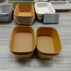 Bol rond en papier kraft jetable de qualité alimentaire, étanche, résistant à la graisse, avec couvercle, vaisselle à emporter pour la restauration rapide, vente en gros - Product Image 1