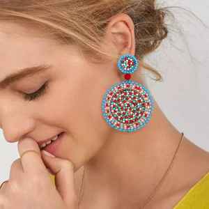 Pendientes de Cuero Azteca Color Verde Azulado Exótico para Mujer, Diseño Tribal en Forma de Lágrima, Estilo Occidental - Product Image 4